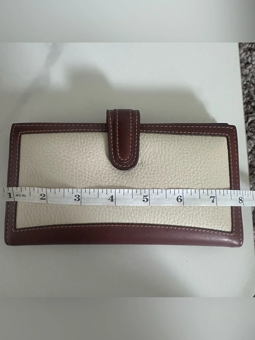 Coach Cream and Brown Leather Wallet